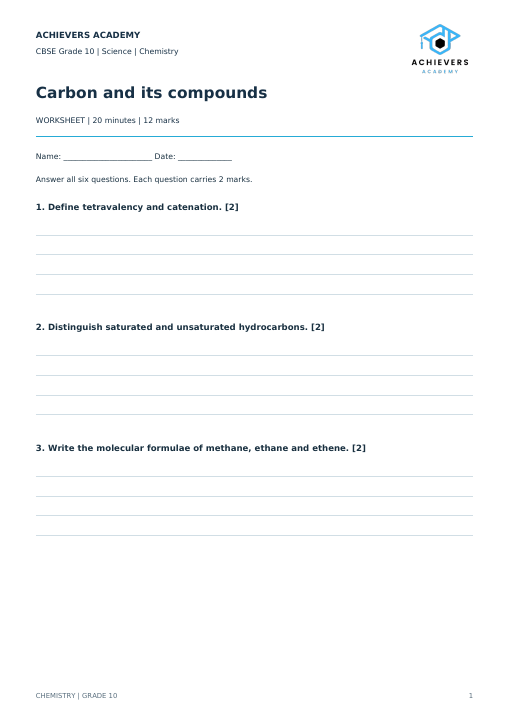 First page of Carbon and its compounds